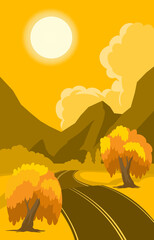 Naklejka premium Rural autumn landscape