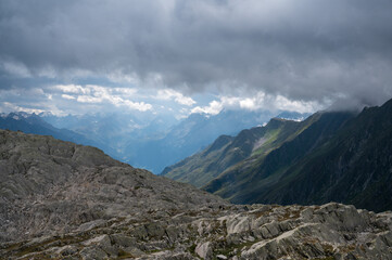 Naklejka premium view from Capanna Cadlimo towards Val Canaria, Ticino