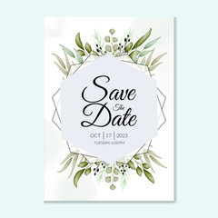 watercolor wedding invitation card