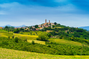 Rural landscape along the road from Fano to Mondavio, Marche