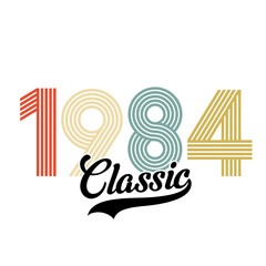 Classic 1984 , Happy Birthday vintage , Retro design