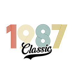 Classic 1987 , Happy Birthday vintage , Retro design