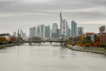 Frankfurt Skyline on a grey cold day