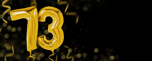 Golden balloons with copy space - Number 73