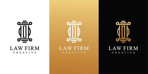 Pillar style lawyer logo design template.