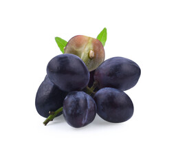 Grapes. Red grape. Grape branch isolated on white. With clipping path. Full depth of field.