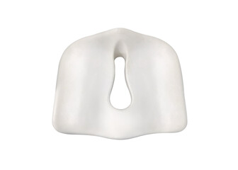 Orthopedic chair cushion. Health And Yoga Round Pillow with a Memory Effect. Medical treatment seat pillow. Medical Pillow hemorrhoid treatment pad isolated on white background.