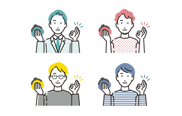 お財布を持つ男性セット