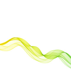 Fototapeta na wymiar Yellow-green wave abstract wave. Curves on a white background. Design element. eps 10