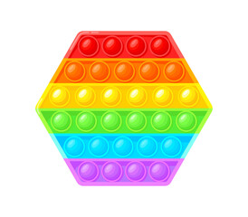 Hexagonal Pop it. Puch bubble gadget, vector illustration © ssstocker