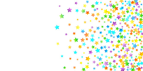 Rainbow Festive Confetti. Carnival Star Falling.