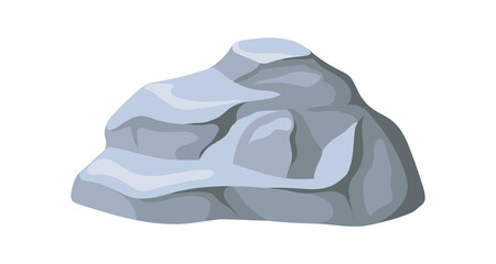Naklejka premium Large chunk of stone. Granite boulder, rocks debris, broken rubble, wall formation, cartoon vector