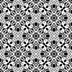 Traditional Graphic Medallion. Black, White,