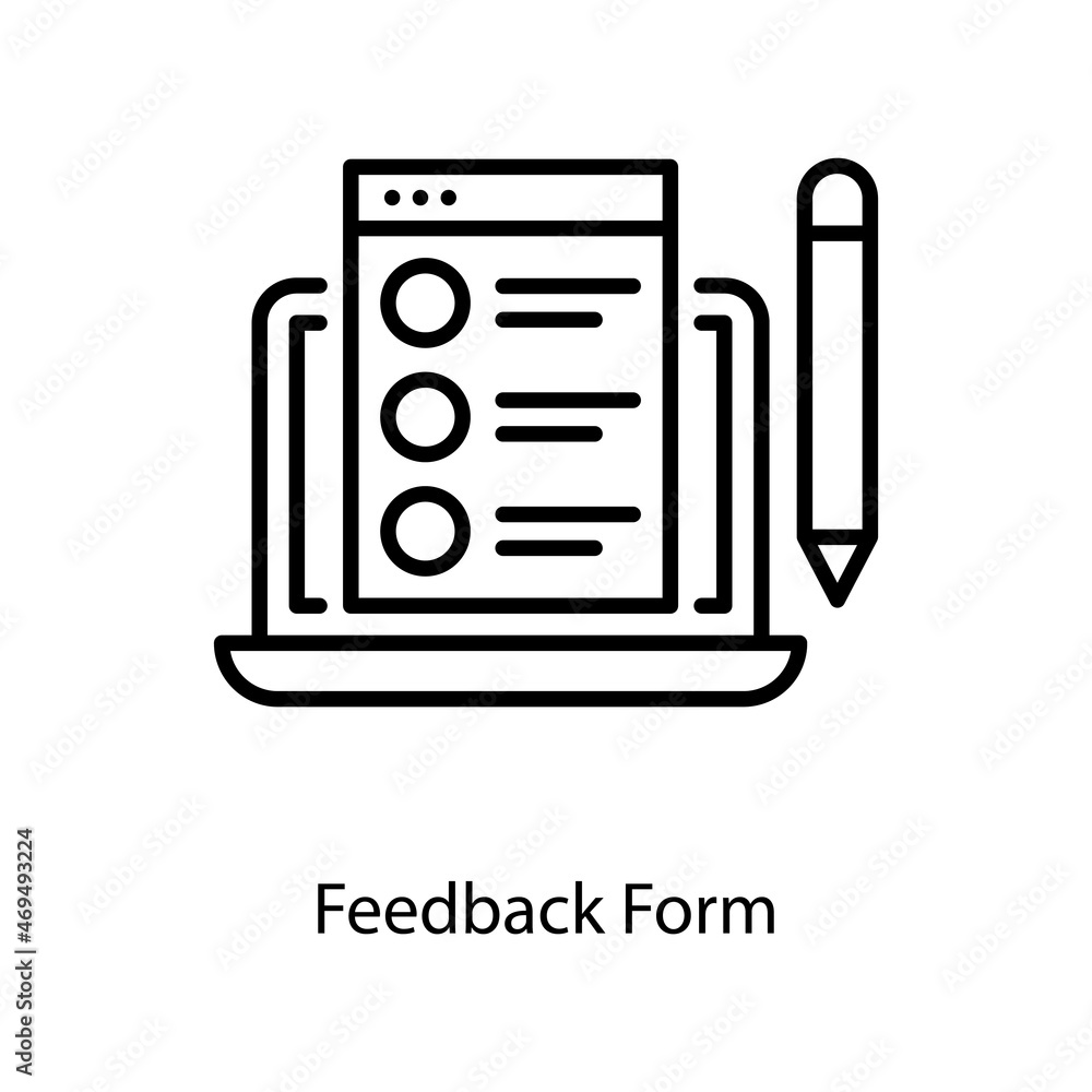 Poster feedback form vector outline icon design illustration. social media symbol on white background eps 1