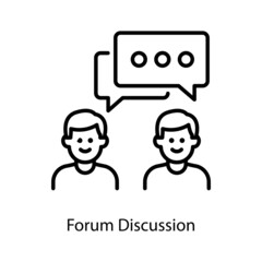 Forum Discussion vector Outline Icon Design illustration. Social Media Symbol on White background EPS 10 File