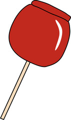 りんご飴のイラスト素材