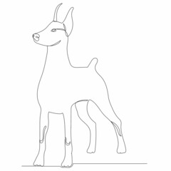 dog drawing one continuous line vector