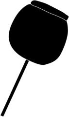 りんご飴のシルエット素材