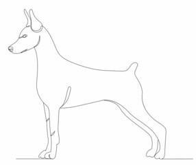 dog drawing one continuous line