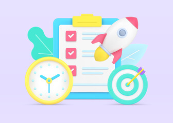 Successful business startup profit growth work strategy aiming with planning done checkbox