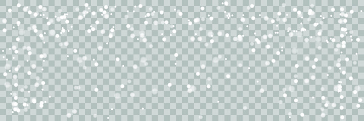 Falling Christmas Shining transparent beautiful, little snow isolated on transparent background. Snow flakes, snow background. Vector heavy snowfall, snowflakes in different shapes and forms.