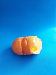 two egg shells that open after the inside is taken