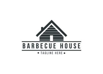 The barbecue mountain house logo design template. 