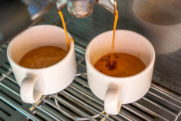 barista is preparing fresh coffee