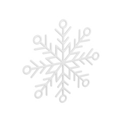 Elegant winter weather white snowflake realistic vector illustration. Luxury clean design