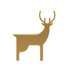 Minimalist creative Christmas deer golden metallic decorative design realistic vector illustration