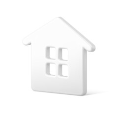 Minimalist Santa Claus home silver toy realistic vector illustration. Classic countryside house