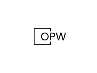 OPW letter initial logo design vector illustration
