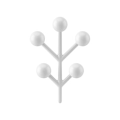 Silver Christmas tree toy decorative design realistic vector illustration. Luxury wood branch