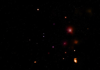 Star field in space and a nebulae