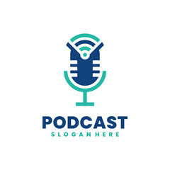 A minimalist podcast logo vector