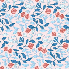 Decorative Ditsy Floral Vector Seamless Pattern Design