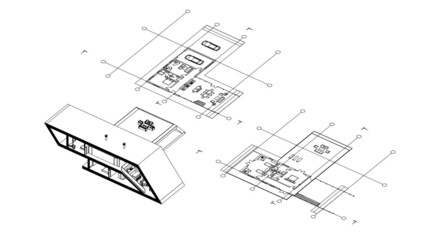 Modern house architecture 3d illustration