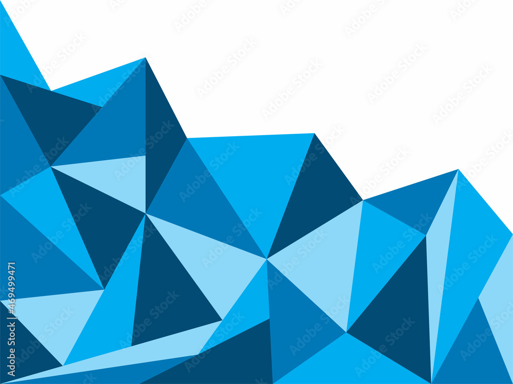 Poster abstract background with blue polygonal pattern