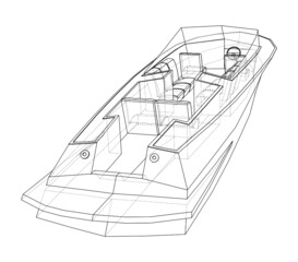 Modern boat with seats