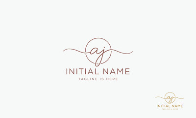 AJ JA Signature initial logo template vector