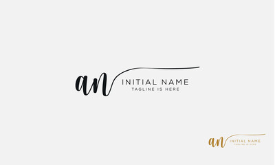 AN NA Signature initial logo template vector