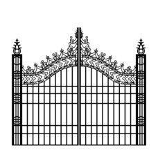 fancy wrought iron gates silhouette