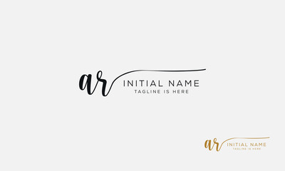 AR RA Signature initial logo template vector