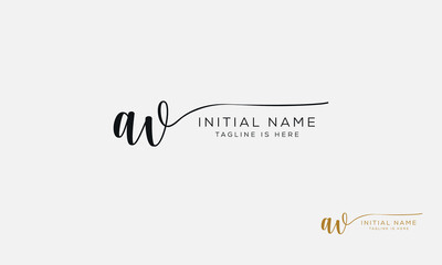 AV VA Signature initial logo template vector