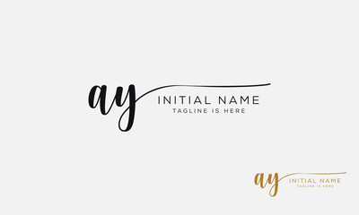 AY YA Signature initial logo template vector