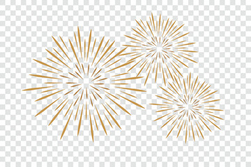 new year fireworks decoration isolated vector illustration