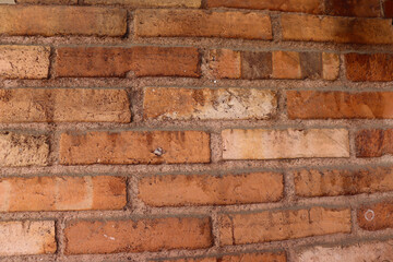 Detail of wall with old bricks, textured background. 