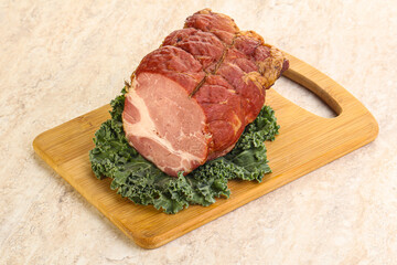 Delicous pork cured meat isolated