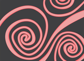 Abstract background with pink wavy and curly pattern