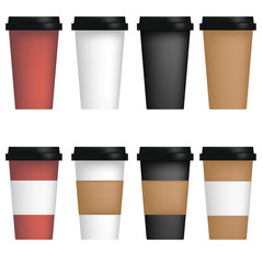 Coffee cup set, icon, stock vector, logo isolated on a white background. Illustration